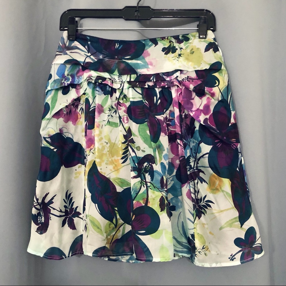 Anthropologie Weston Wear Watercolor Silk skirt